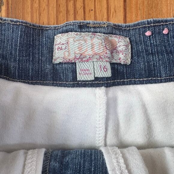 Jolt 90s jean tiered yellow plaid floral fabric shorts lined skort SIZE 16 - Picture 4 of 5